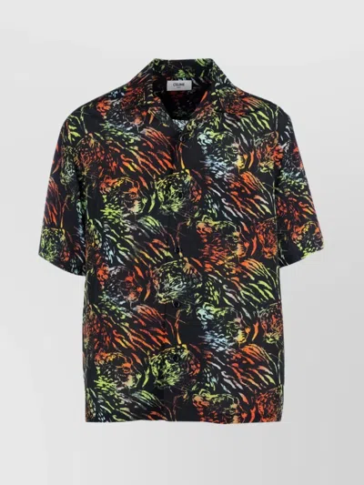 Celine Shirts Printed Short Sleeves In 38mu