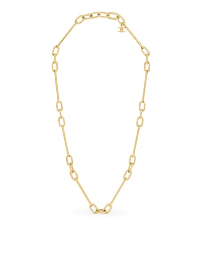 Celine Short And Thin  Charms Necklace In Rhodium-plated Brass In Silver