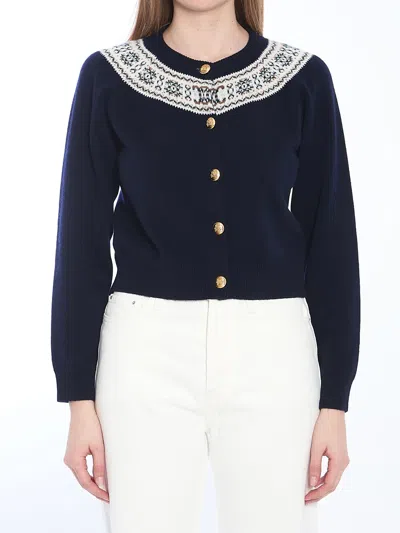 Celine Long-sleeved Cardigan In Black