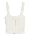 Celine Short Ruffled Top In Cotton And Silk Jersey In Nude