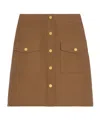 Celine Short Skirt In Cotton Twill In Brown