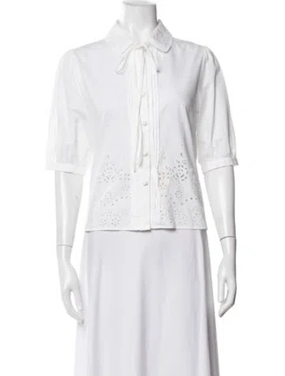 Pre-owned Celine Short Sleeve Blouse In Neutrals