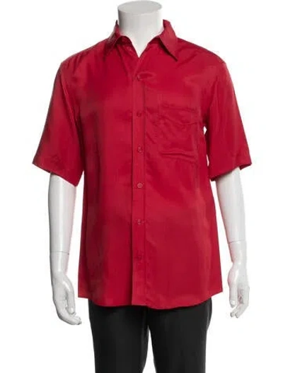 Pre-owned Celine Short Sleeve Dress Shirt In Red