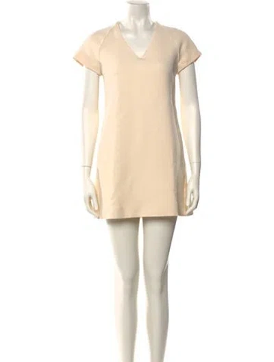 Pre-owned Celine Short Sleeve Mini Dress In Neutral