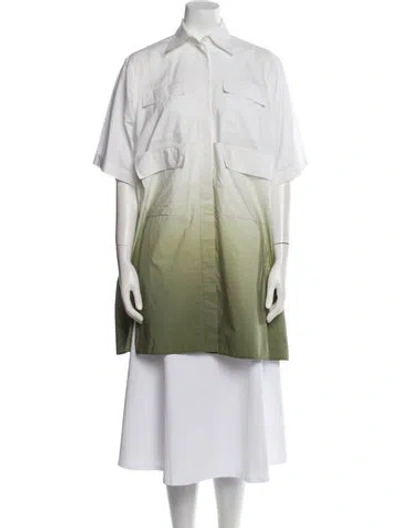 Pre-owned Celine Short Sleeve Tunic In White