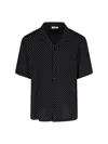 Celine Short Sleeves All-over Pattern Shirt In Black