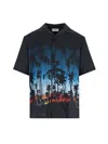 Celine Short Sleeve Shirt With Chest Pocket And Tropical Print In Multi