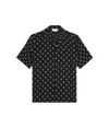 Celine Hawaiian Shirt With Viscose Print In Black