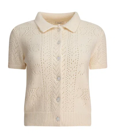 Celine Short-sleeved Sweater In Nude