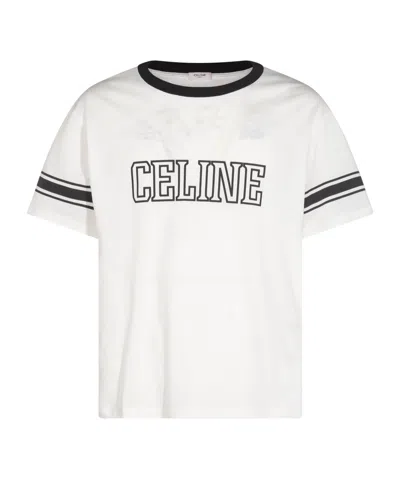 Celine Logo Short-sleeved T-shirt In White
