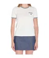Celine White And Blue 70s Pocket Triomphe Cotton T-shirt In White