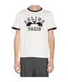 Celine Slim-fit Logo-flocked Cotton-jersey T-shirt In White