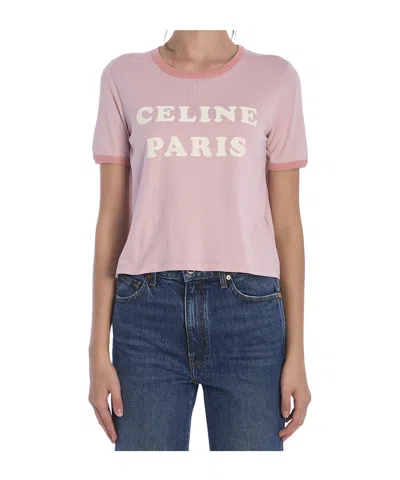 Celine Short-sleeved T-shirt In Pink