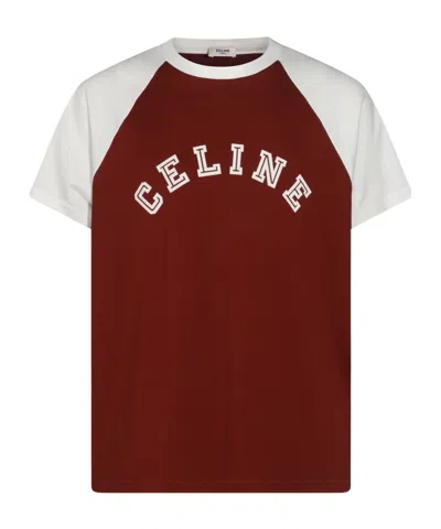 Celine Short-sleeved T-shirt In Red