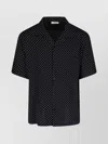 Celine Short Sleeves All-over Pattern Shirt In Black