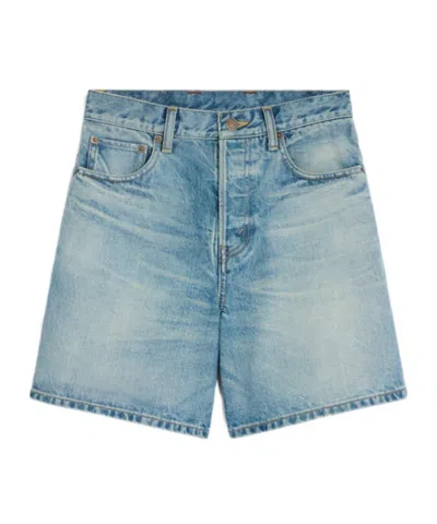 Celine Shorts 001 In Cotton Denim In Blue