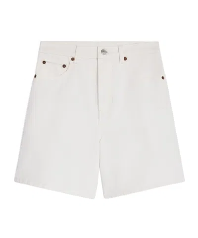 Celine Shorts 001 In Cotton Denim In White