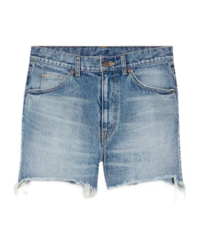 Celine Shorts 003 In Cotton Denim In Blue