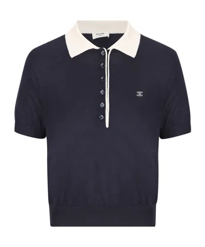 Celine Short-sleeved Polo Shirt In Black