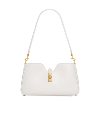 Celine Shoulder Camille 16 Soft In Smooth Calfskin In White