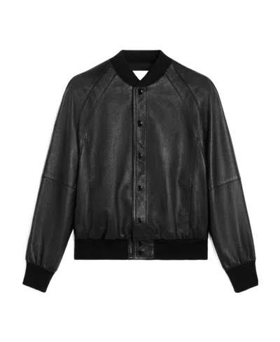 Celine Shoulder Cuff Buttoned Leather Jacket In Black