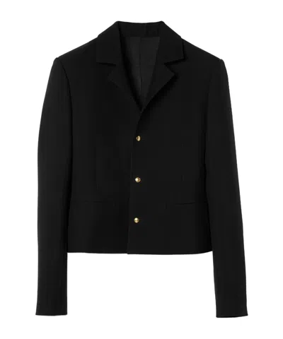 Celine Shrunken Jacket In Wool In Black