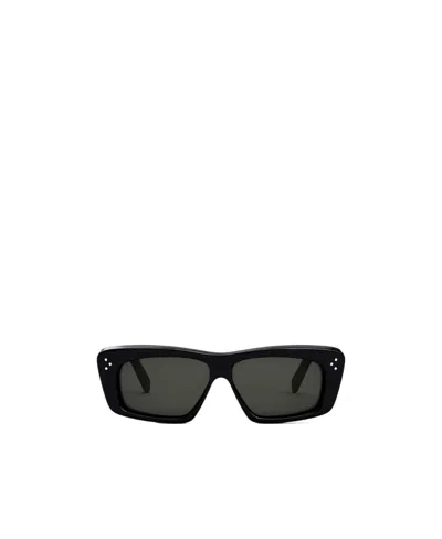 Celine Side Logo Print Detail Sunglasses In Black