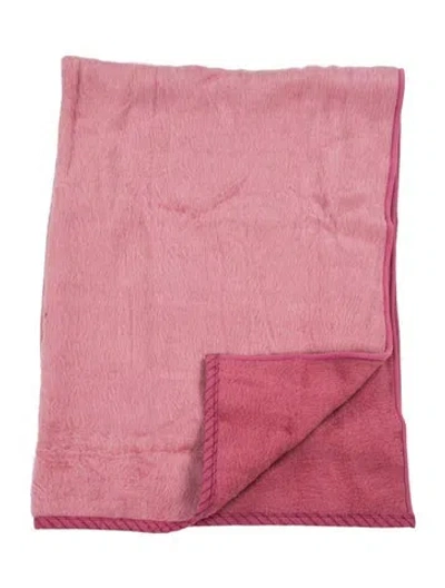 Pre-owned Celine Signature Embroidered Fleece Blanket In Pink