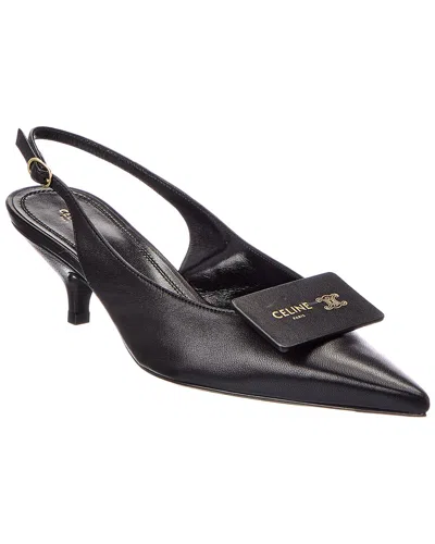 Celine Signature Leather Slingback Pump In Black