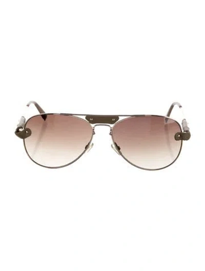 Pre-owned Celine Signature Logo Aviator Sunglasses In Gold