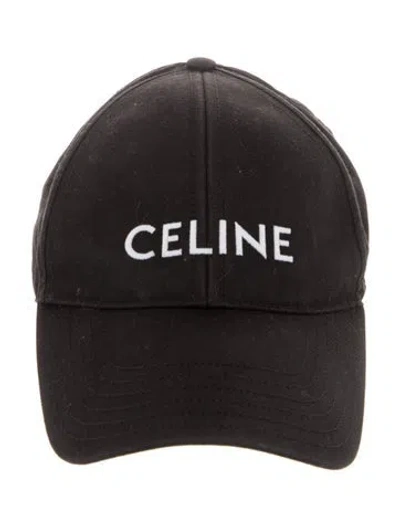 Pre-owned Celine Signature Logo Baseball Cap In Black