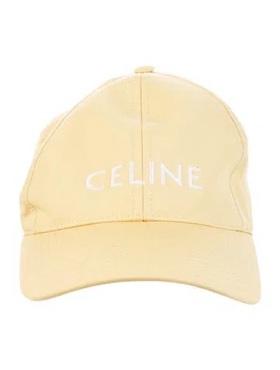 Pre-owned Celine Signature Logo Baseball Cap In Yellow
