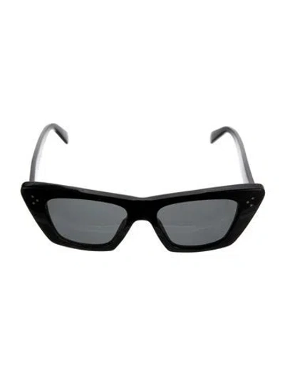 Pre-owned Celine Signature Logo Cat-eye Sunglasses In Black