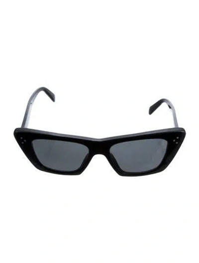 Pre-owned Celine Signature Logo Cat-eye Sunglasses In Black