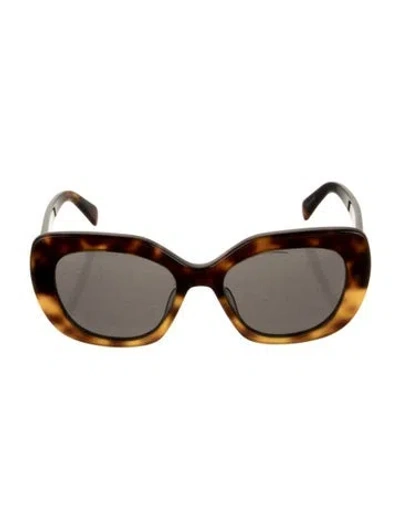 Pre-owned Celine Signature Logo Cat-eye Sunglasses In Brown/gold
