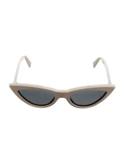 Pre-owned Celine Signature Logo Cat-eye Sunglasses In White