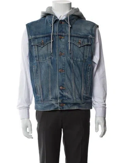 Pre-owned Celine Signature Logo Denim Jacket In Gray
