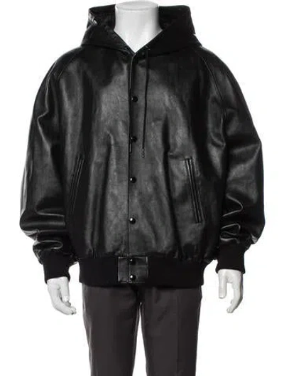Pre-owned Celine Signature Logo Lambskin Bomber Jacket W/ Tags In Brown