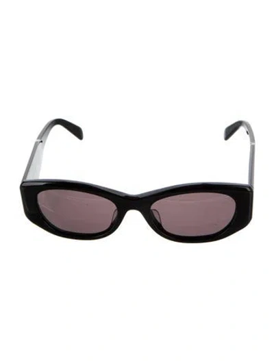 Pre-owned Celine Signature Logo Round Sunglasses In Black
