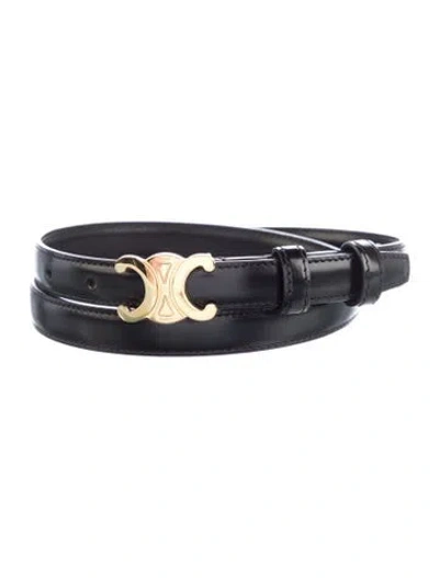 Pre-owned Celine Signature Logo Skinny Belt Kit In Black