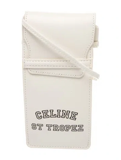 Pre-owned Celine Signature St. Tropez Sunglasses Crossbody Pouch In White