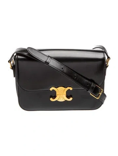 Pre-owned Celine Signature Triomphe Teen In Black