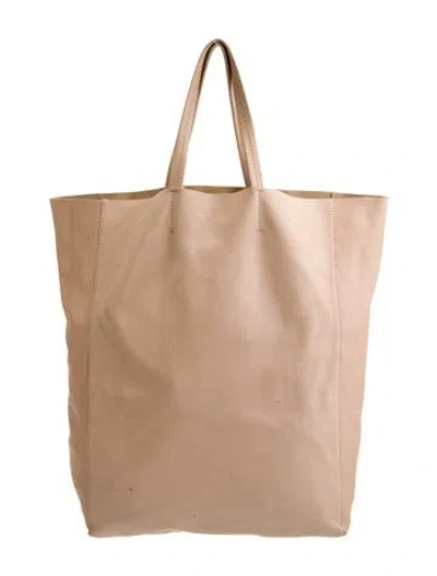 Pre-owned Celine Signature Vertical Cabas In Neutral