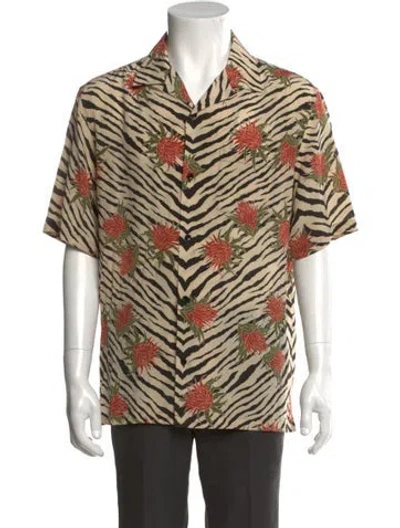 Pre-owned Celine Silk Animal Print Shirt In Neutral