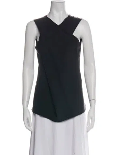 Pre-owned Celine Silk Asymmetrical Top In Black