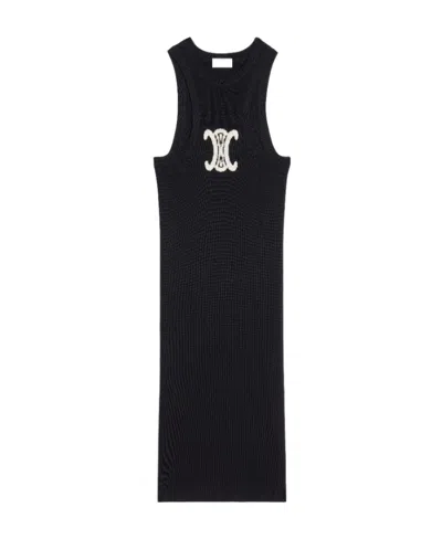 Celine Silk Athletic Dress With Underwire In Black