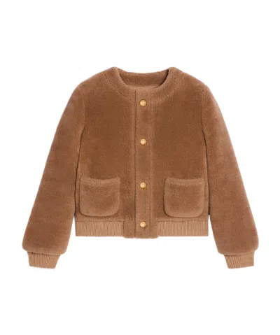 Celine Silk Cashmere Jacket In Brown