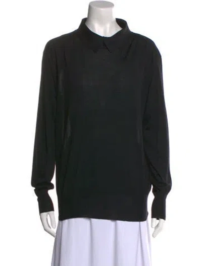 Pre-owned Celine Silk Cowl Neck Sweatshirt In Black