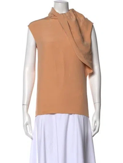 Pre-owned Celine Silk Cowl Neck Top In Neutral