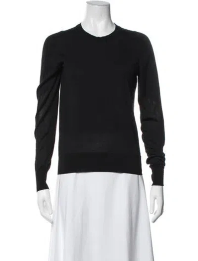 Pre-owned Celine Silk Crew Neck Sweater In Black